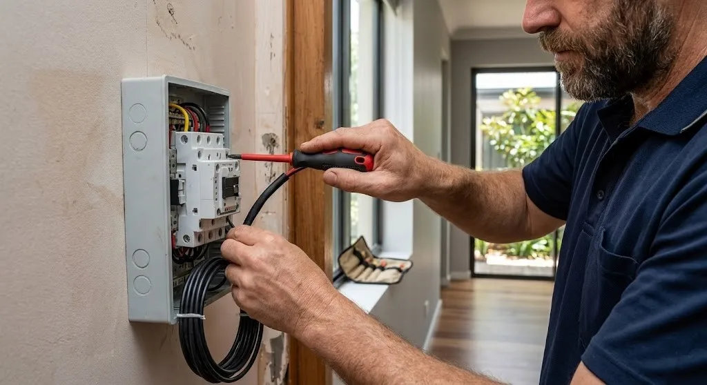 Can an electrician provide Form 16 for emergency lighting